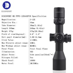 دوربین دیسکاوری HD 3-12x44 FFP -